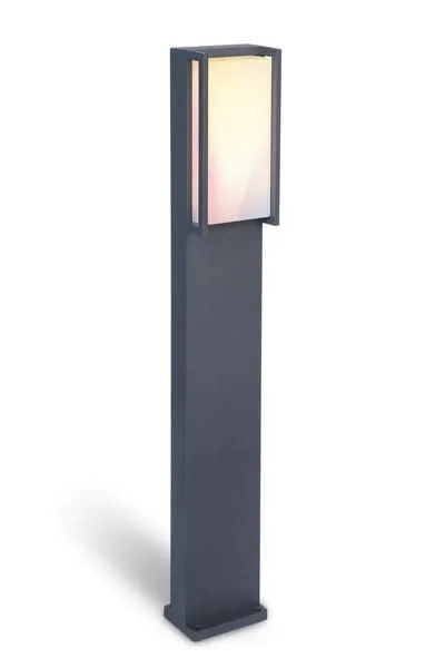Popularny Słupek oświetleniowy Lutec Qubo 7193003118 IP54 1xLED Aluminium Szary