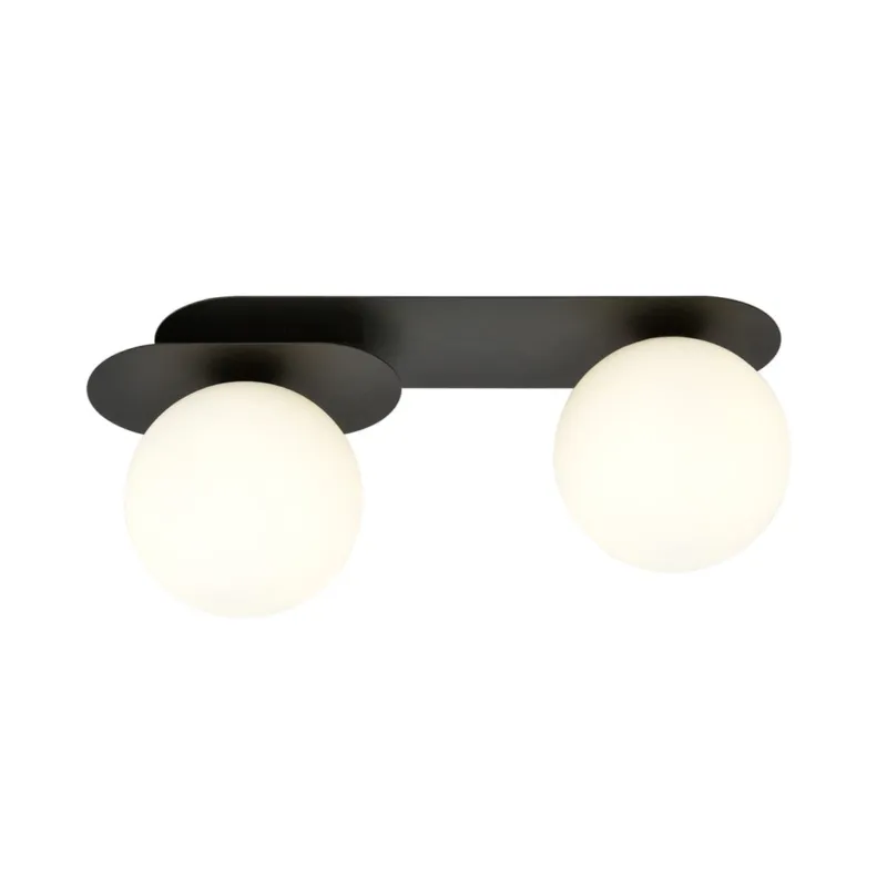 Lampa sufitowa Emibig Plaza 2 czarna z białym kloszem 2×E14 Szybka wysyłka