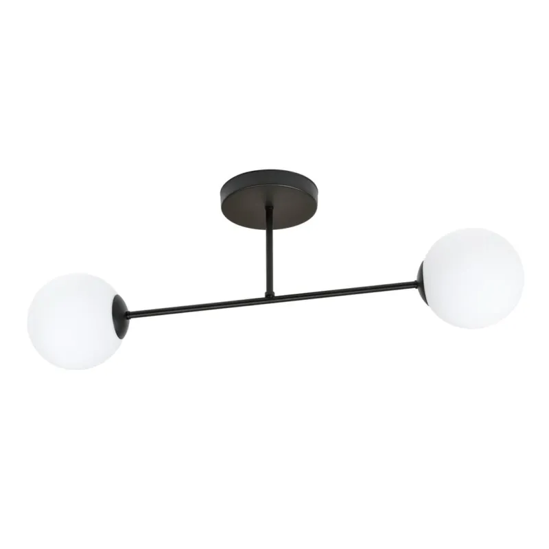 Lampa sufitowa Emibig Roma 2 czarna z białym kloszem 2×E14 Najlepsza cena