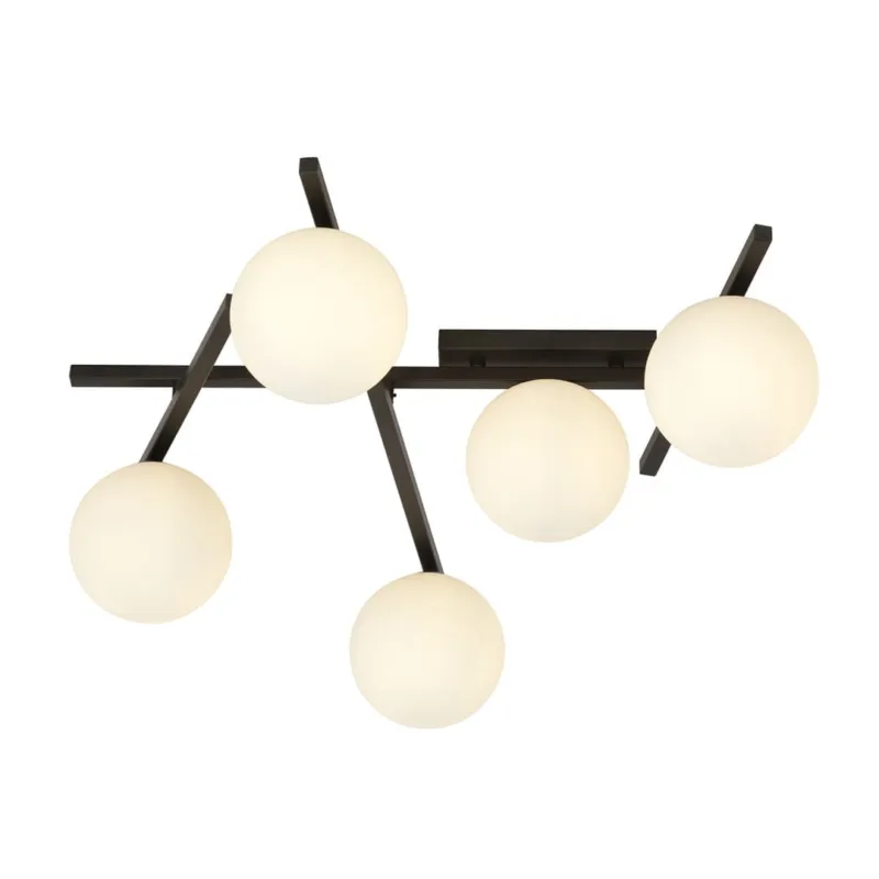 Kup teraz Lampa sufitowa Emibig Smart 5 czarna z białym kloszem 5×E14
