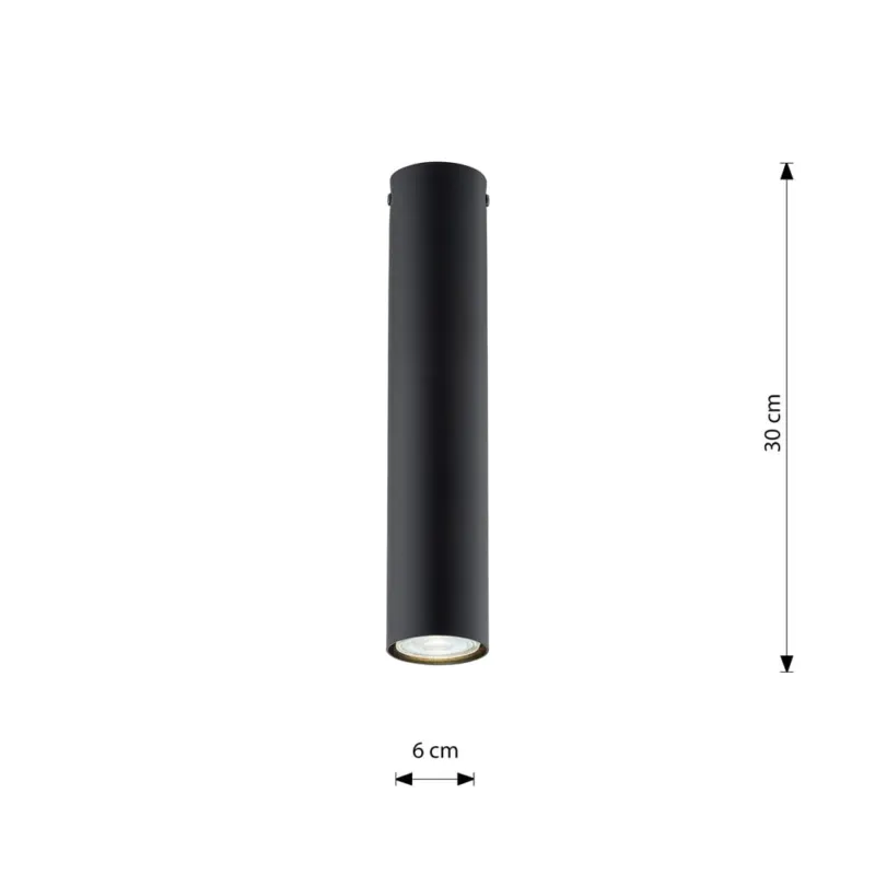 Super okazja Lampa sufitowa Emibig Tecno 1M czarna z przezroczystym kloszem