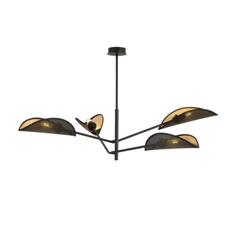 Lampa sufitowa Emibig Vene 4 czarna ze złotym kloszem 4×E14 Oferta