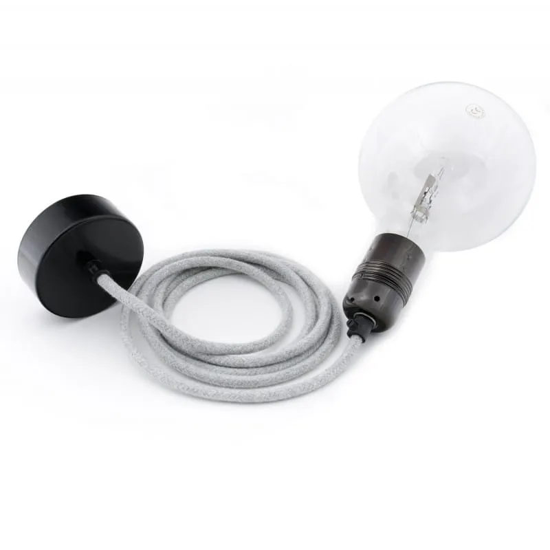 Wyprzedaż Lampa sufitowa Loft metal black chrome z czarną podsufitką - Kolorowe Kable