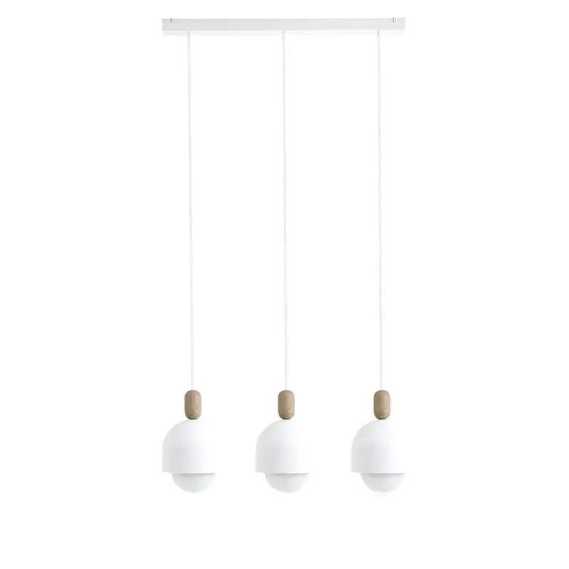 Sprawdź teraz Lampa sufitowa Loft Ovoi 3L biała lampa wisząca na listwie - Kolorowe Kable