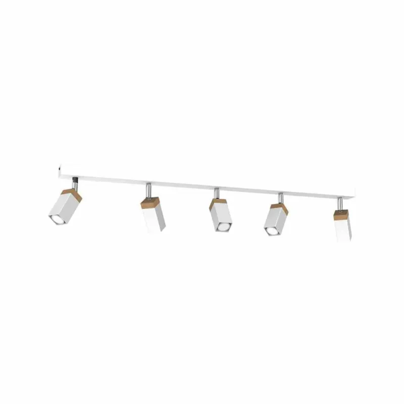 Wybór klientów Lampa Sufitowa Solo Sawn White / Patinated Wood 5X Mini Gu10 Milagro