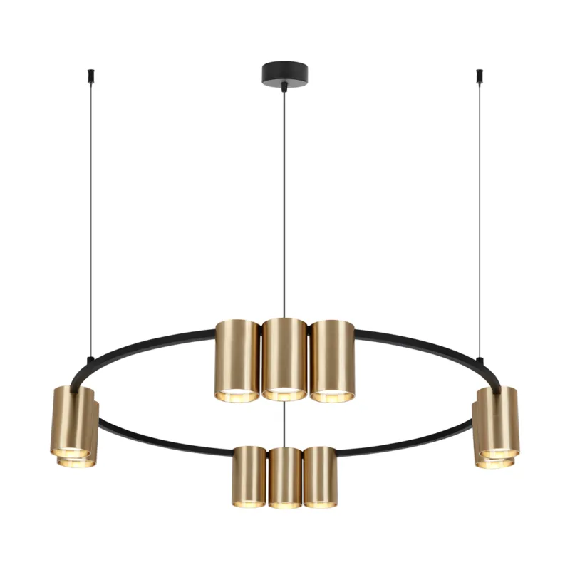 Cena promocyjna Lampa wisząca (koło) GENESIS BLACK GOLD 10xGU10