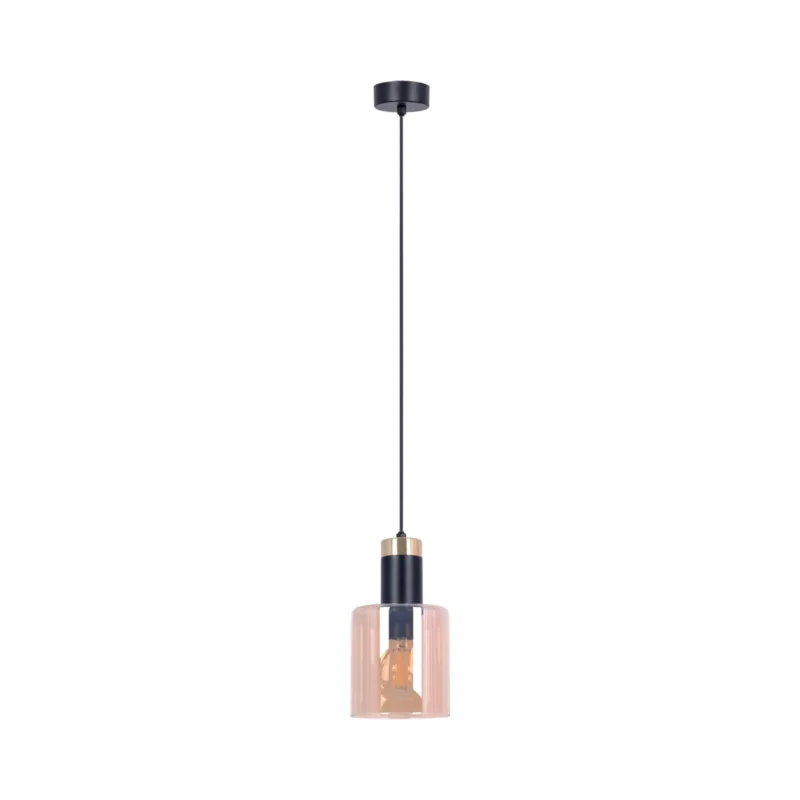 Tani Lampa wisząca ALTO K-5255 Czarny, złoty, bursztyn 1 źr., E27, 15W LED - Kaja