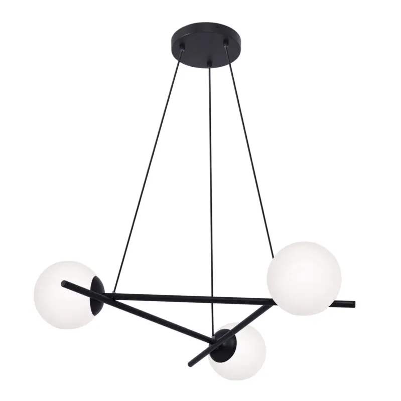 Popularny Lampa wisząca ARTON K-4966 Czarny, biały matowy 3 źr., E27, 15W LED - Kaja
