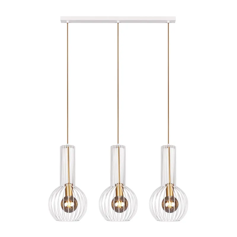 Kup teraz Lampa wisząca ARVI WHITE K-4526 Biały, złoty 3 źr., E27, 15W LED - Kaja