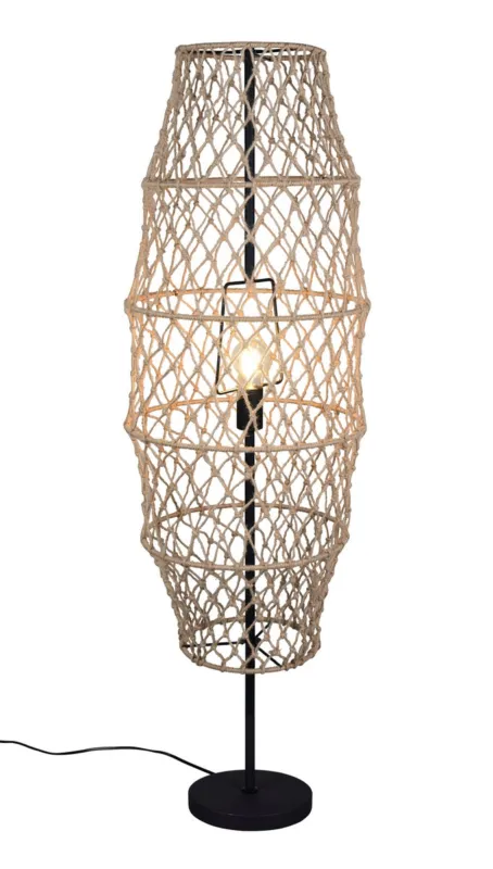 Cena promocyjna Lampa podłogowa Hive czarny, naturalny E27 R41681036 - RL