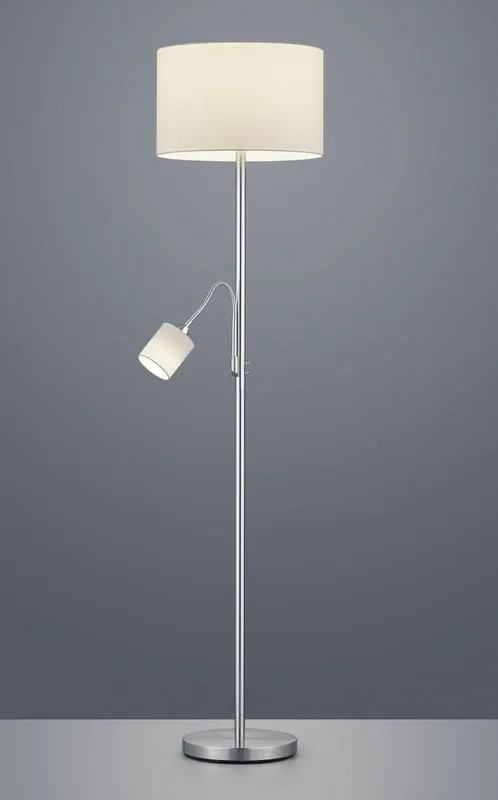 Okazja Lampa podłogowa Hotel srebrny i odcienie srebra, biały E27 + E14 403900201 - Trio