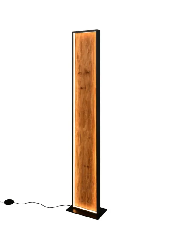 Dodaj do koszyka Lampa podłogowa Kalea drewno jasne i ciemne LED zintegrowany 455510130 - Trio