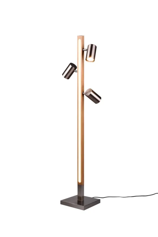 Do wyczerpania zapasów Lampa podłogowa Marley srebrny i odcienie srebra LED zintegrowany + GU10 412510407 - Trio