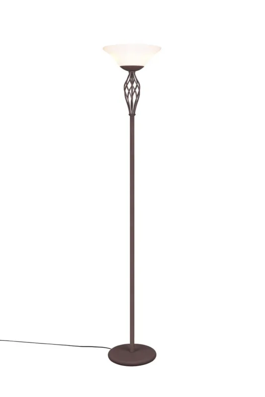 Rabat Lampa podłogowa Rustica miedziany, biały E27 401000224 - Trio