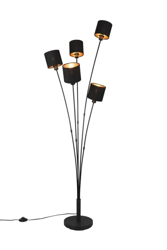 Lampa podłogowa Tommy czarny, złoty i odcienie złota E14 R46335979 - RL Rabat