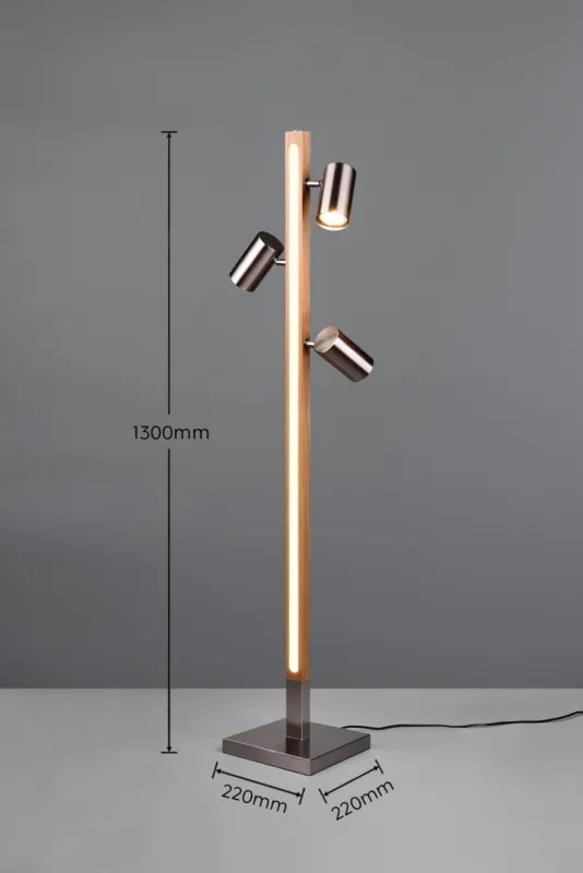 Lampa podłogowa Vantos Dl407412510 nikiel mat LED zintegrowany + GU10 - Trio Dodaj do koszyka