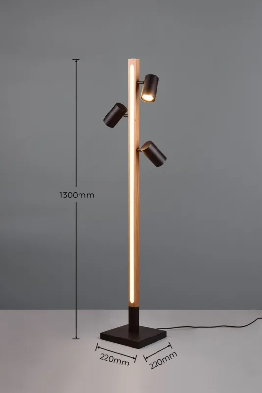 Lampa podłogowa Vantos Dl432412510 czarny mat LED zintegrowany + GU10 - Trio Szybka dostawa
