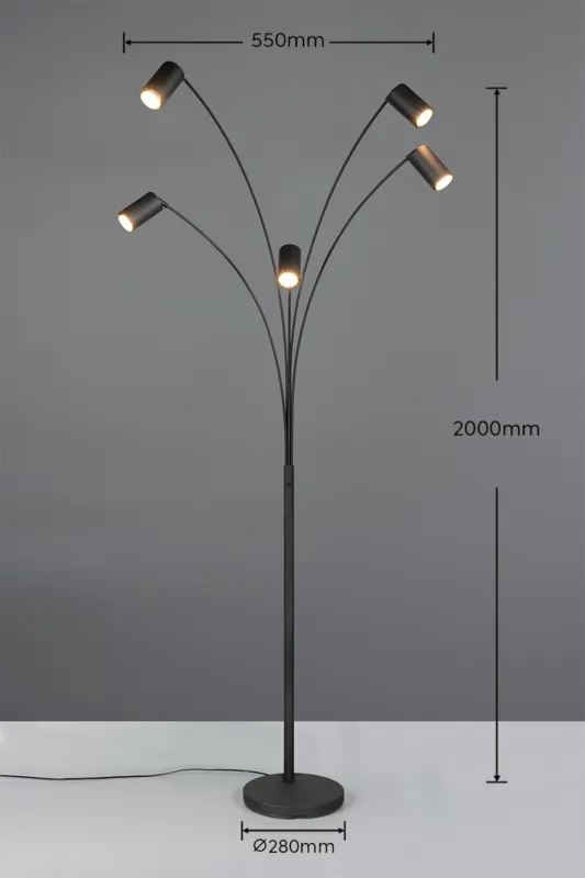 Wybór klientów Lampa podłogowa Vantos Dl532412400 czarny mat GU10 - Trio