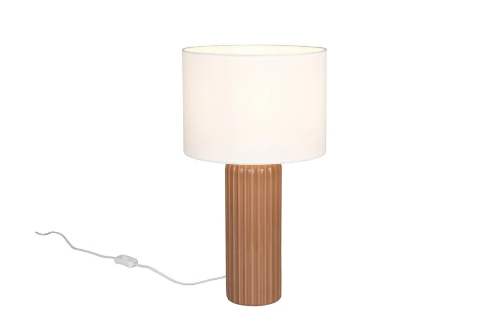 Bezpieczna płatność Lampa stołowa Blair brązowy i odcienie brązu, beżowy E27 R51811072 - RL