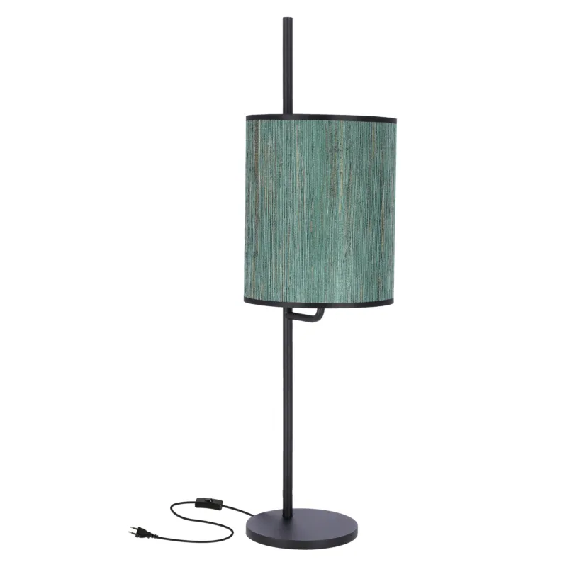 Lampa stołowa Candellux Bendi czarna z zielonym abażurem 1×E27 Zamów dziś