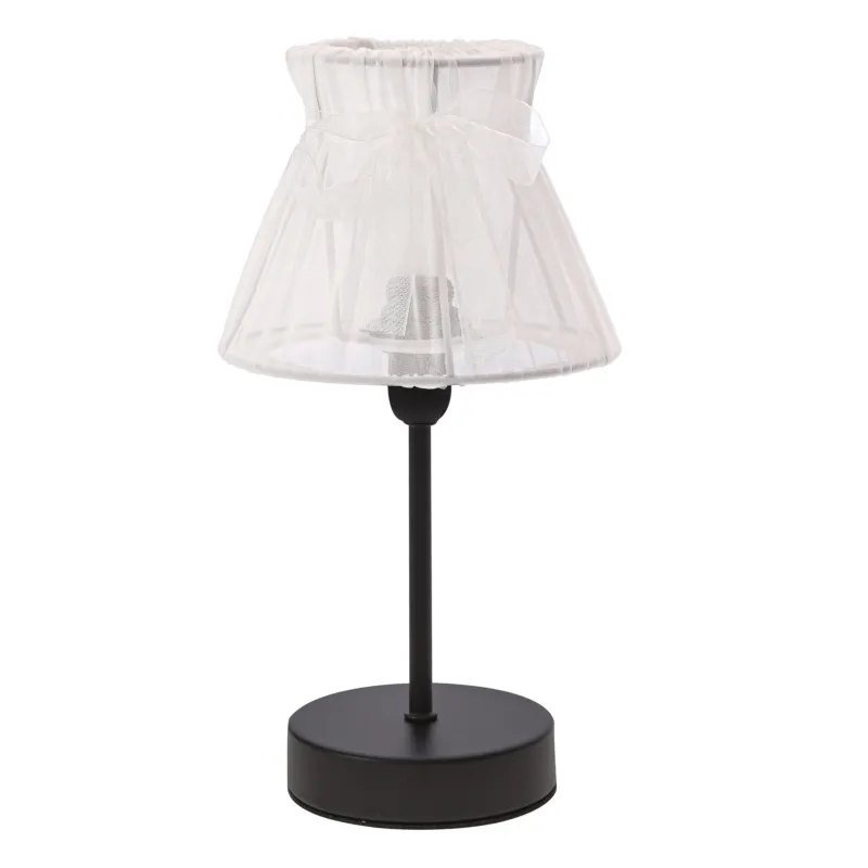 Lampa stołowa Candellux Sigalea czarna z białym abażurem 1×E14 Niska cena