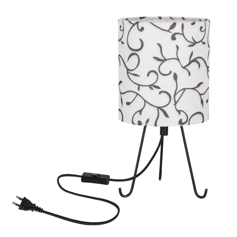 Lampa stołowa Candellux Smally czarna z białym abażurem 1×E14 Nie przegap