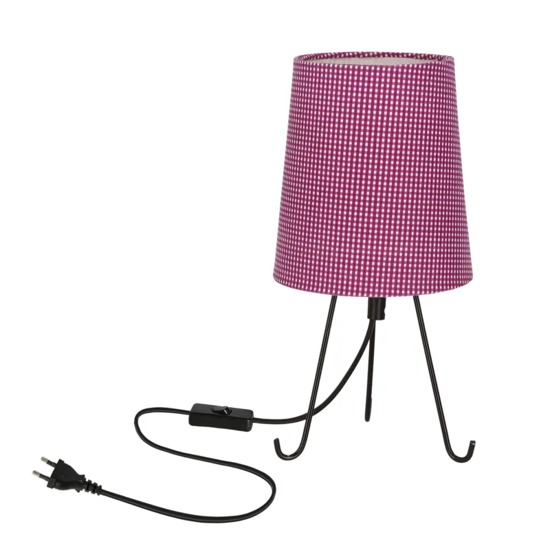 Lampa stołowa Candellux Smally czarna z fioletowym abażurem 1×E14 Tylko do końca tygodnia