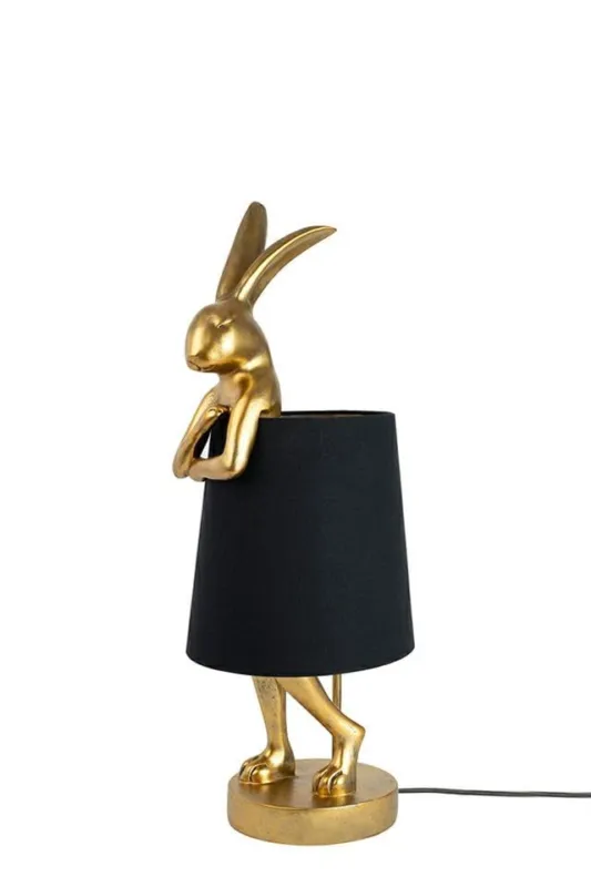 Cena promocyjna Lampa stołowa KARE lampa stołowa RABBIT 50 cm złota / czarna – Kare Design
