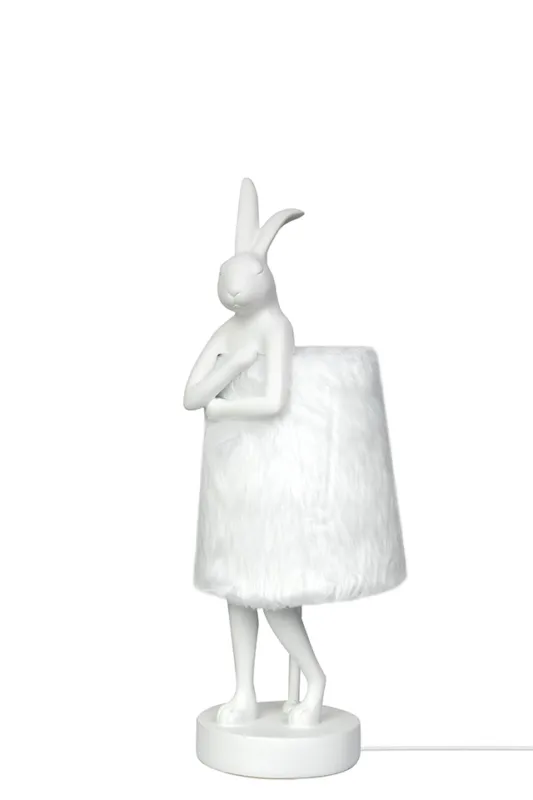 Wysoka jakość Lampa stołowa KARE lampa stołowa RABBIT FUR 50 cm biała / srebrna – Kare Design
