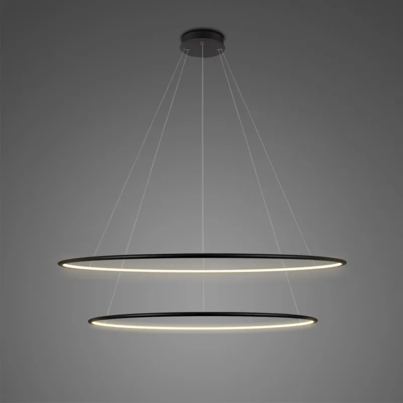 Lampa wisząca Ledowe Okręgi No.2 100 cm 3000K czarna ściemnialna 68W Altavola Design Rabat