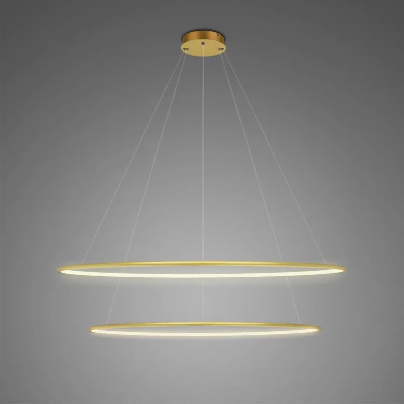 Bezpieczna płatność Lampa wisząca Ledowe Okręgi No.2 100 cm 4000K złoty 68W Altavola Design
