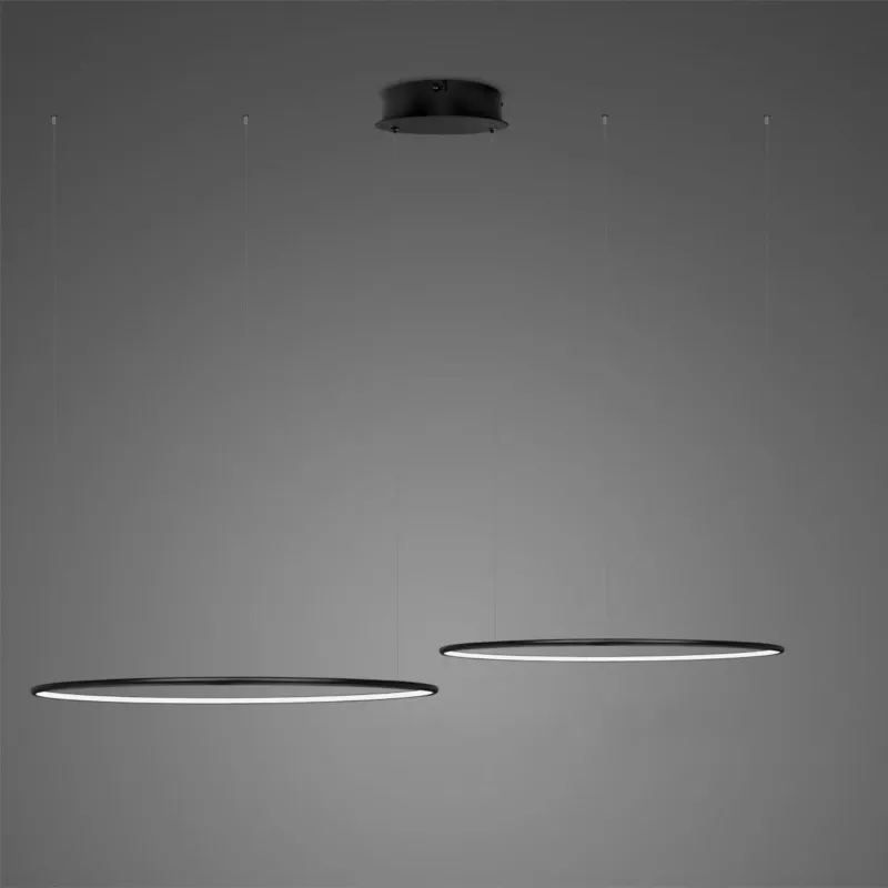 Niska cena Lampa wisząca Ledowe Okręgi No.2 60 cm 3000K czarna 38W Altavola Design