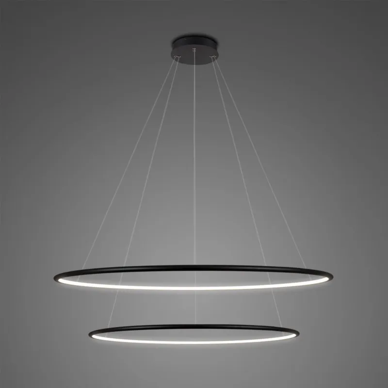 Cena promocyjna Lampa wisząca Ledowe Okręgi No.2 czarna 80 cm 4000K 53W Altavola Design