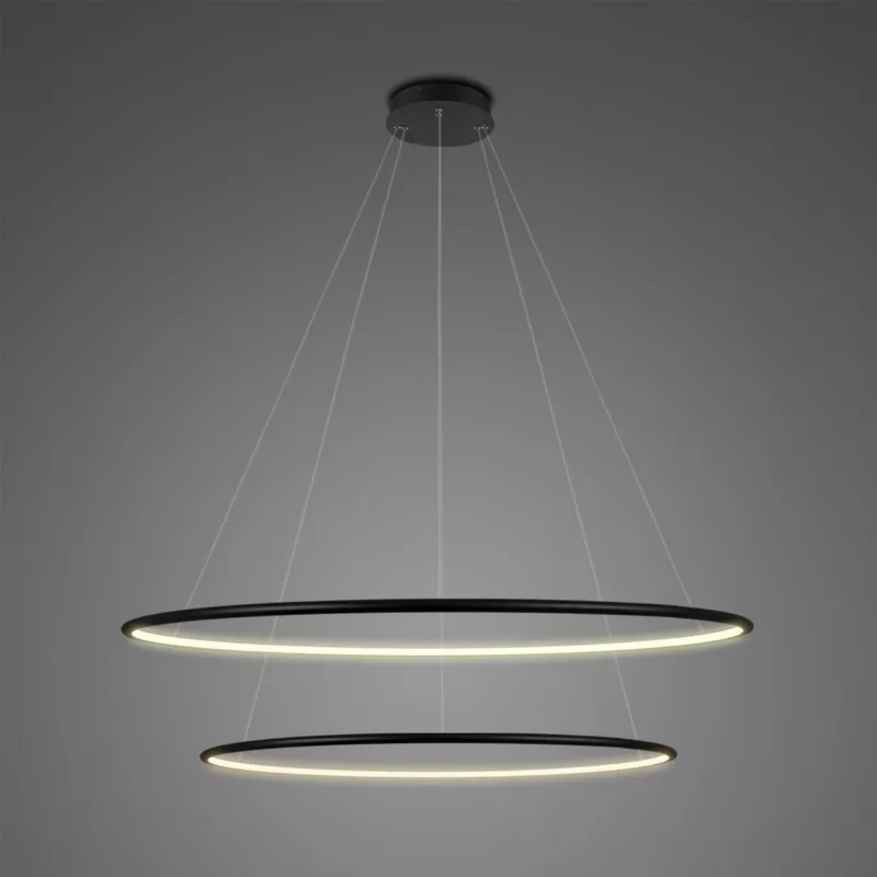 Ograniczona ilość Lampa wisząca Ledowe Okręgi No.2 czarny 80 cm 4000K ściemnialna 53W Altavola Design
