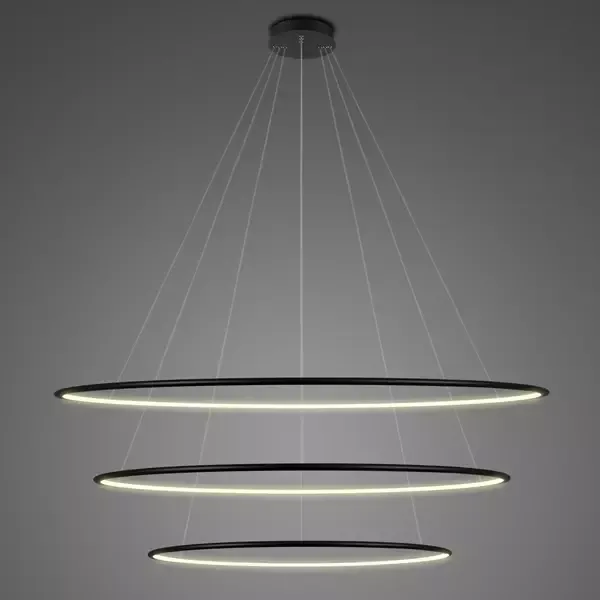 Lampa wisząca Ledowe Okręgi No.3 120 cm 4000K czarna ściemnialna 113W Altavola Design Taniej