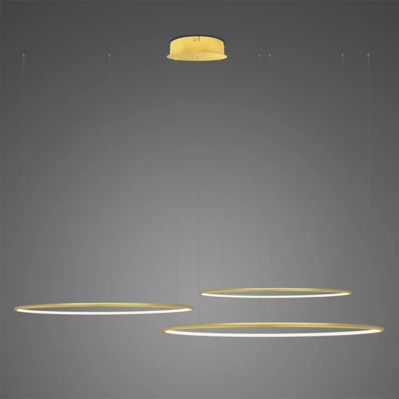 Lampa wisząca Ledowe Okręgi No.3 120 cm 4000K złota ściemnialna 113W Altavola Design Obniżka ceny