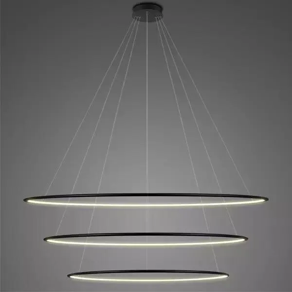 Lampa wisząca Ledowe Okręgi No.3 150 cm 3000K czarna 139W Altavola Design Wysoka jakość