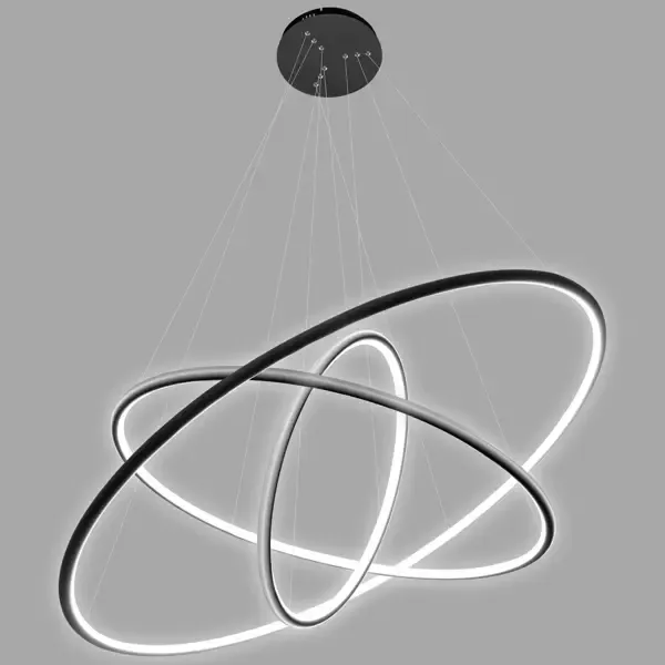 Lampa wisząca Ledowe Okręgi No.3 80 cm 3000K czarna ściemnialna 68W Altavola Design Taniej