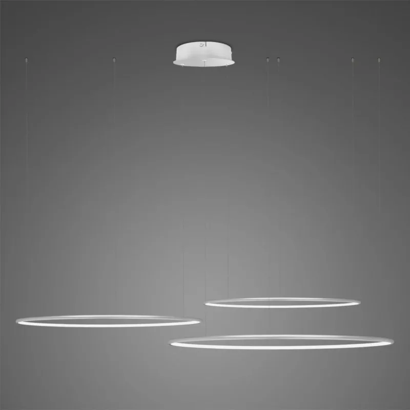Lampa wisząca Ledowe Okręgi No.3 80 cm 3000K srebrna ściemnialna 68W Altavola Design Cena promocyjna