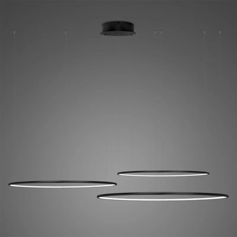 Lampa wisząca Ledowe Okręgi No.3 80 cm 4000K 99W czarna ściemnialna Altavola Design Darmowy zwrot