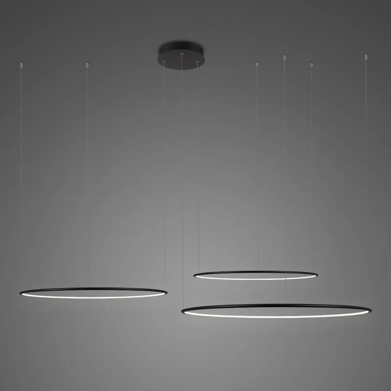 Cena promocyjna Lampa wisząca Ledowe Okręgi No.3 czarny 120cm - Altavola