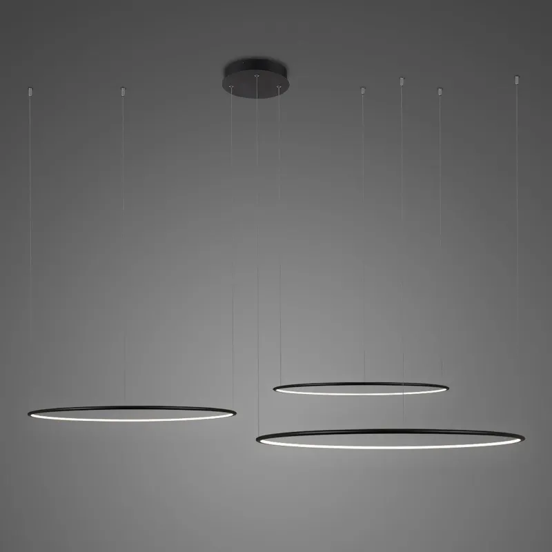 Lampa wisząca Ledowe Okręgi No.3 czarny 150cm - Altavola Nowość