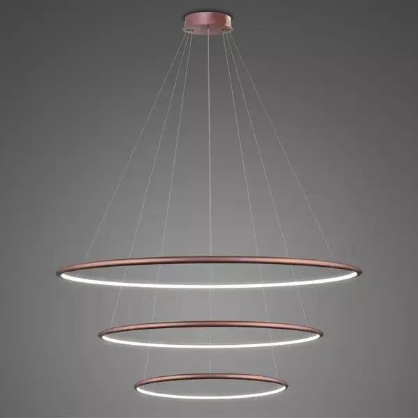 Premium Lampa wisząca Ledowe Okręgi No.3 różowe złoto 80cm - Altavola