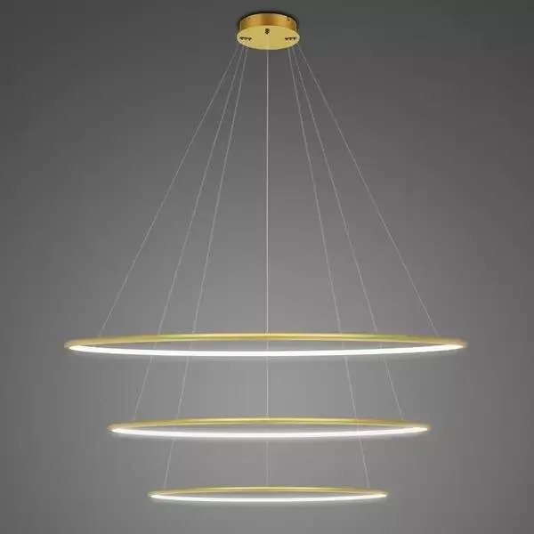 Lampa wisząca Ledowe Okręgi No.3 Φ100 cm 2700K złota ściemnialna 91W Altavola Design Szybka wysyłka