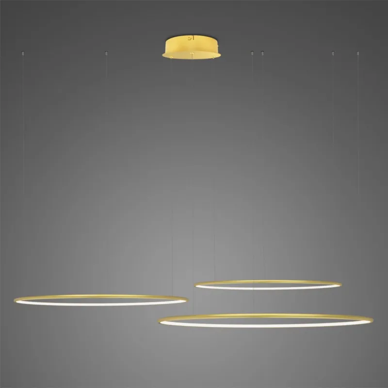 Nowość Lampa wisząca Ledowe Okręgi No.3 Φ100 cm 4000K złota 91W Altavola Design