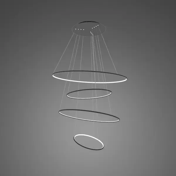 Lampa wisząca Ledowe Okręgi No.4 100 cm czarna 4000K 106W Altavola Design Najlepsza cena