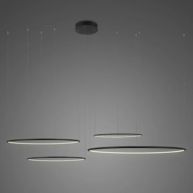 Lampa wisząca Ledowe Okręgi No.4 150 cm 3000K czarna 130W Altavola Design Zamów teraz