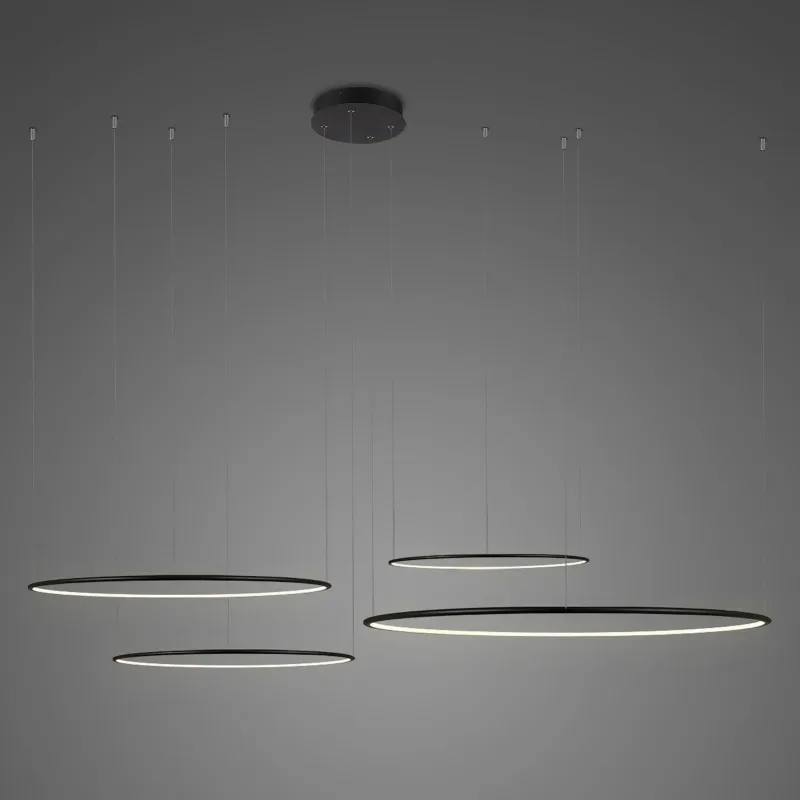 Ograniczona ilość Lampa wisząca Ledowe Okręgi No.4 150 cm 3000K czarna DALI Altavola Design