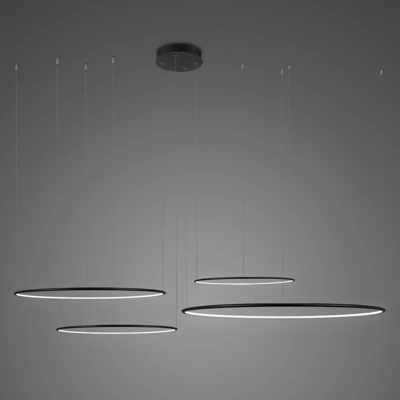 Lampa wisząca Ledowe Okręgi No.4 CO4 100 cm 3000K 152W czarna Altavola Design Bezpieczne zakupy