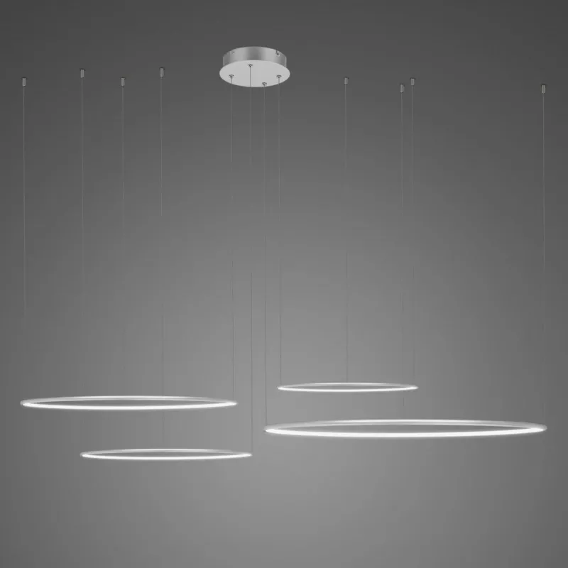 Promocja Lampa wisząca Ledowe Okręgi No.4 CO4 100 cm 3000K srebrna 106W Altavola Design
